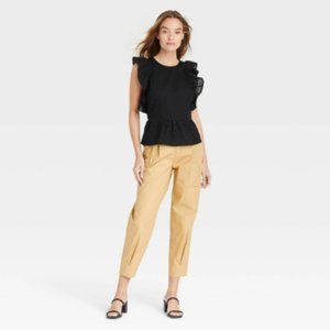 Women's Eyelet Tank Top - Who What Wear Black Size Extra Large New With Tags 6